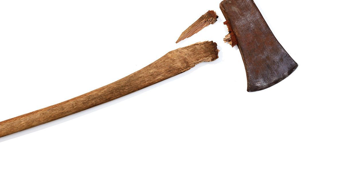 axe with a broken handle