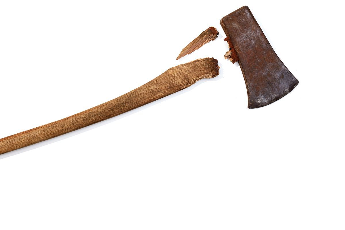 axe with a broken handle