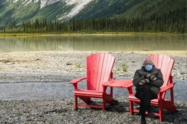 Bernie Sanders in the mountains