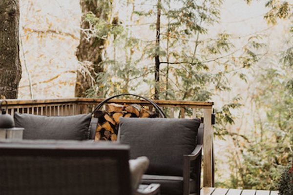 looking out on the deck