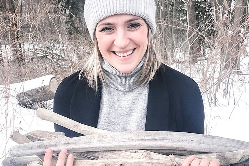 Jenn Roach and her driftwood