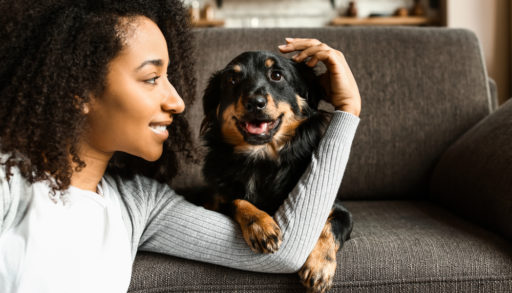 woman-at-home-with-her-dog