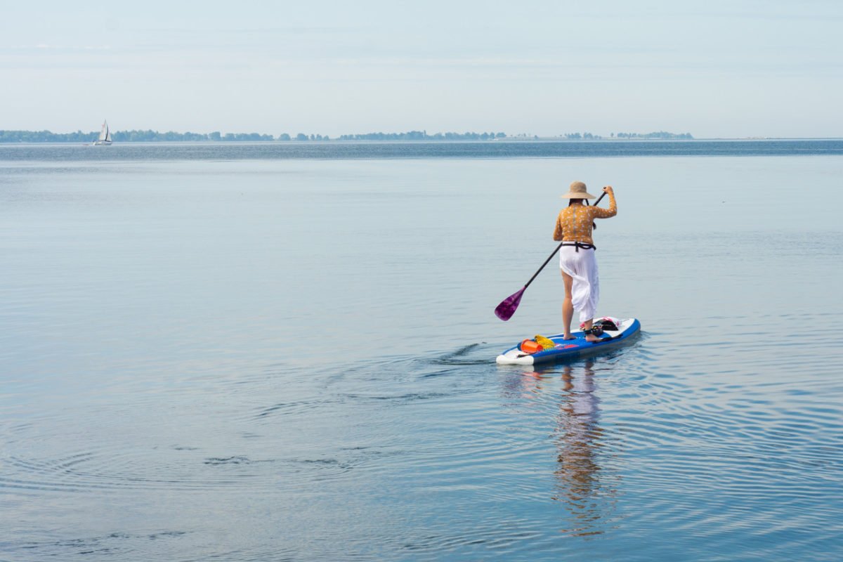 woman paddling on SUP
