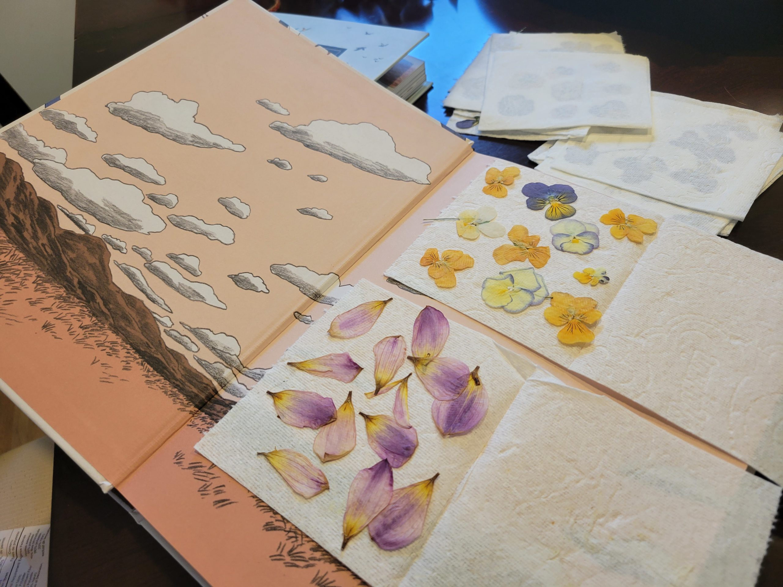 flowers pressed in a book