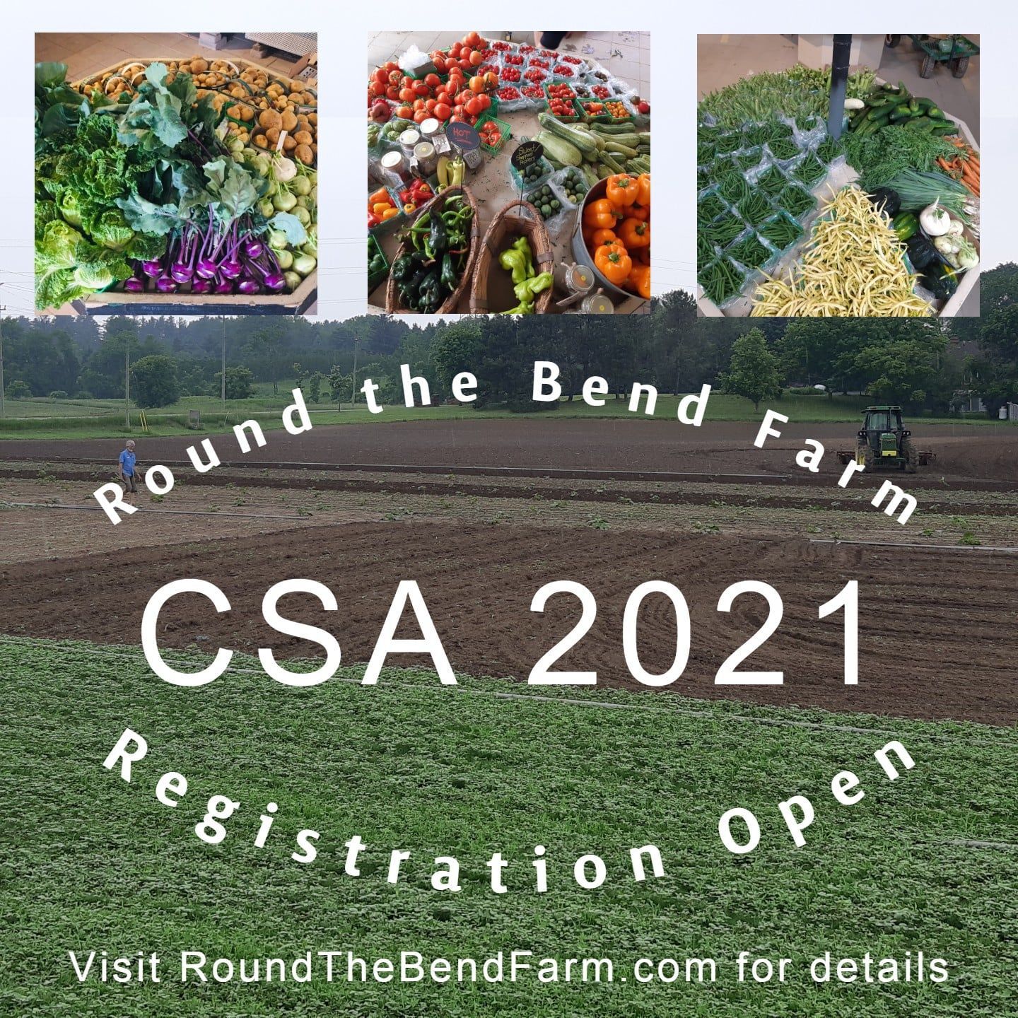 Round the Bend Farm registration ad for 2021