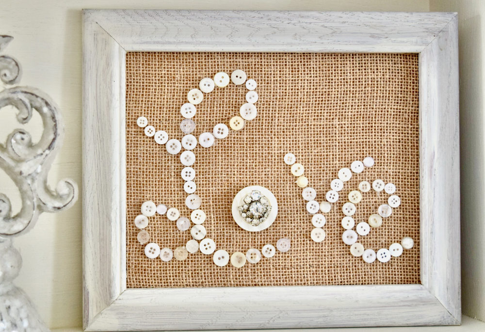 Love spelled out with buttons