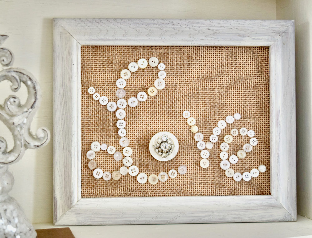 Love spelled out with buttons