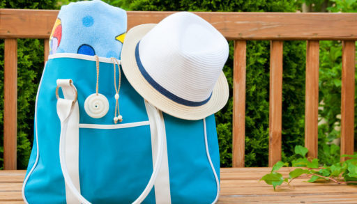 weekend bag packed with stuff