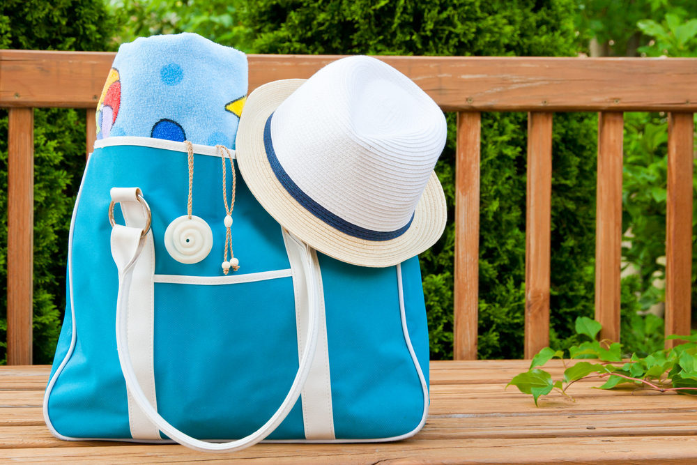 weekend bag packed with stuff