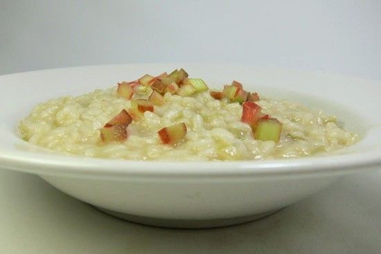 Rhubarb risotto