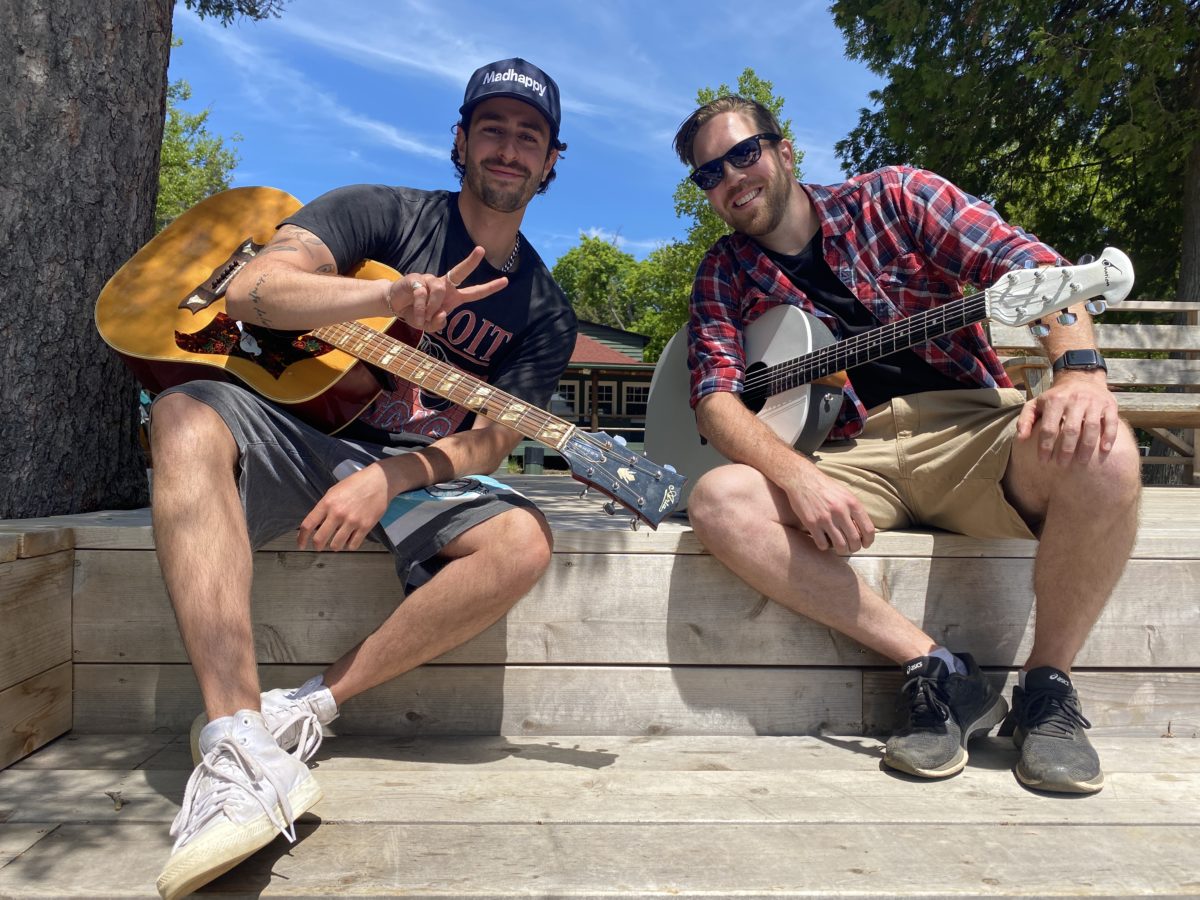 Adam Holman and Jesse Gold with guitars