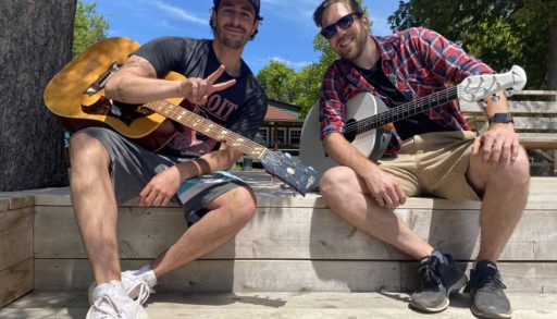 Adam Holman and Jesse Gold with guitars