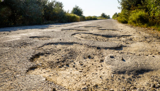 Road with potholes