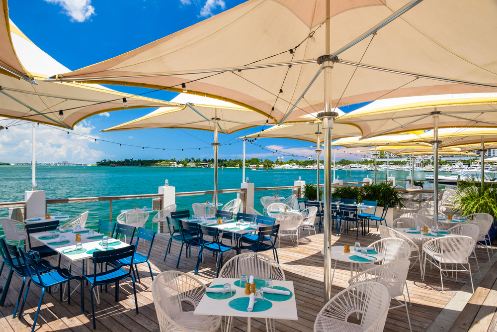 Restaurant patio on the water