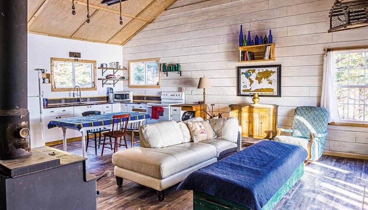 the inside of Sandy Hunter's New Brunswick camp, East Coast