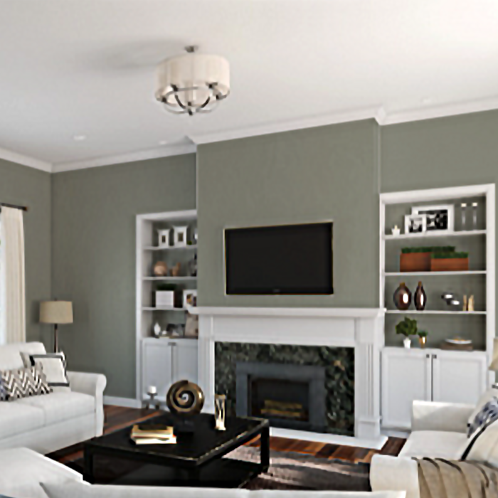 Green paint in room, colour of the year