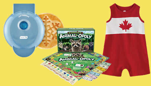 Several gifts against a yellow background