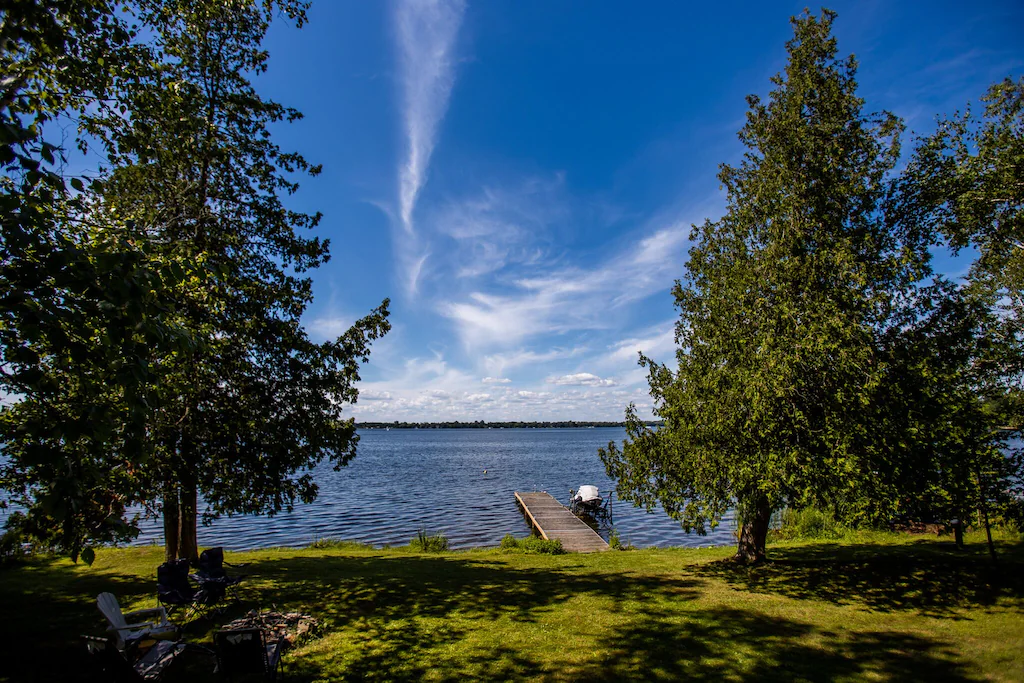view of the lake from the cottage