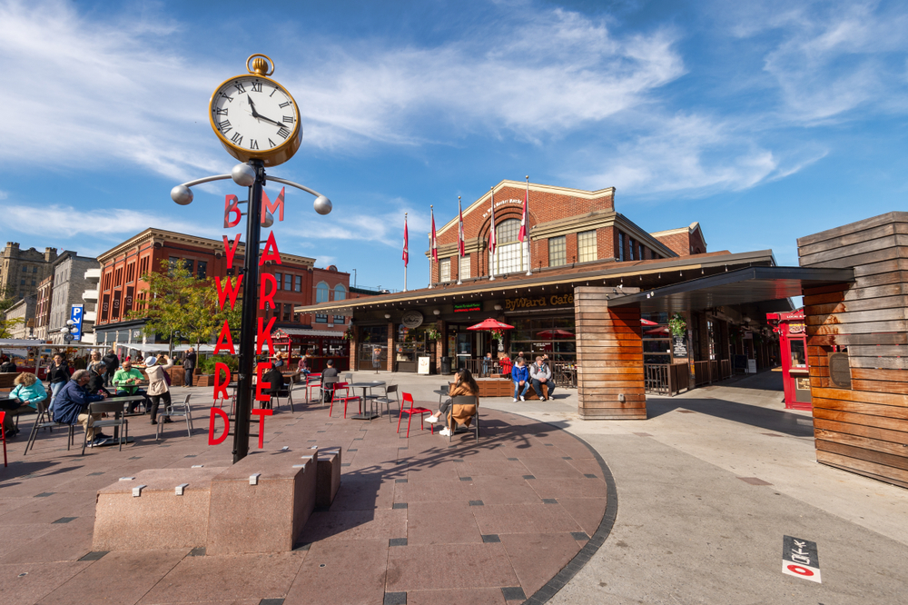 Ottawa, CA - 9 October 2019: Byward Covered Market in Ottawa, ontario town
