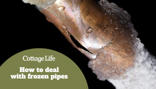 A pipe showing freeze damage