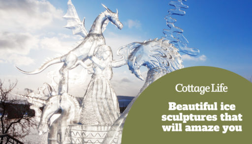 Krasnoyarsk, Russia, January 2020: ice sculptures, the festival "Magic ice of Siberia"