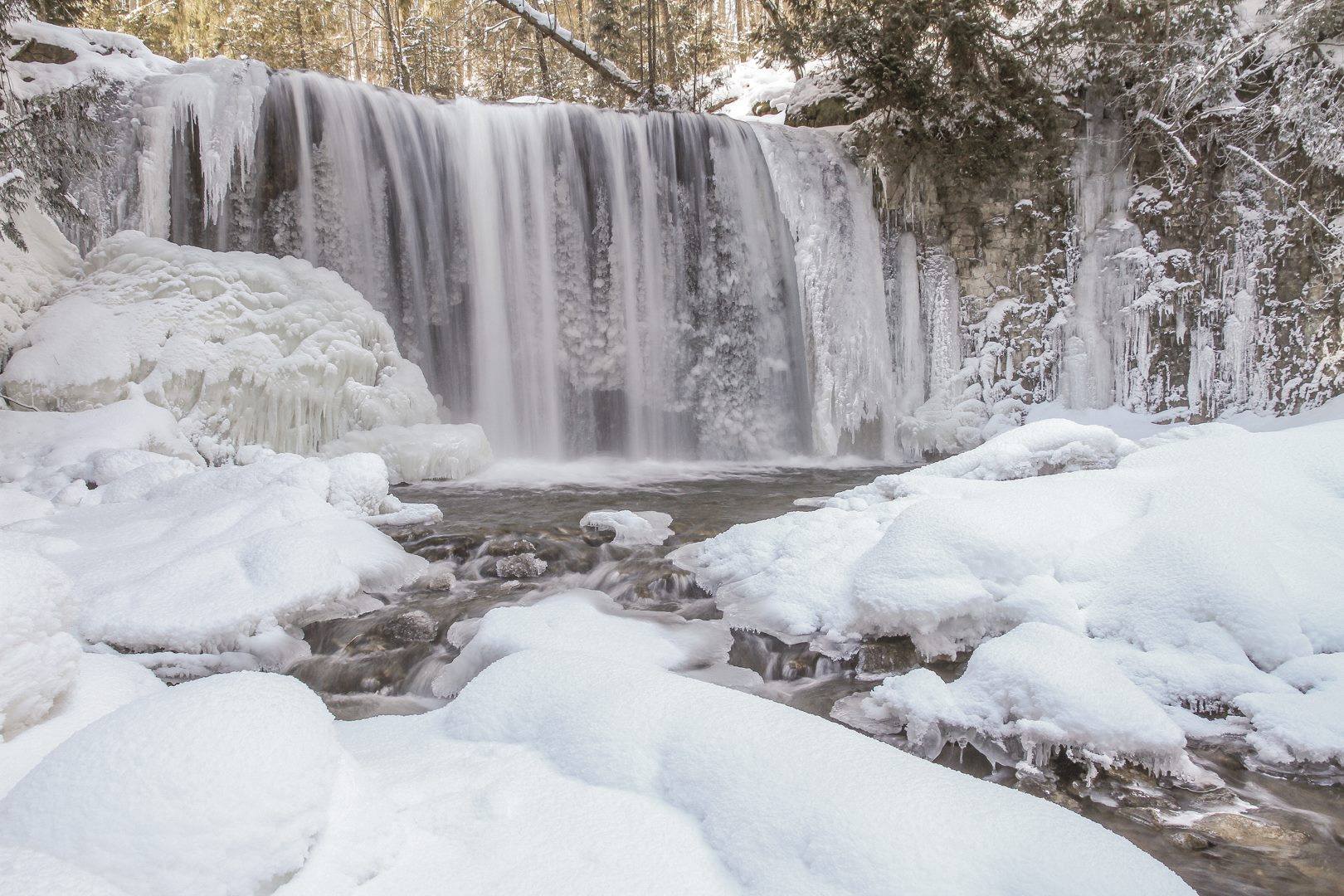 Waterfall in winter