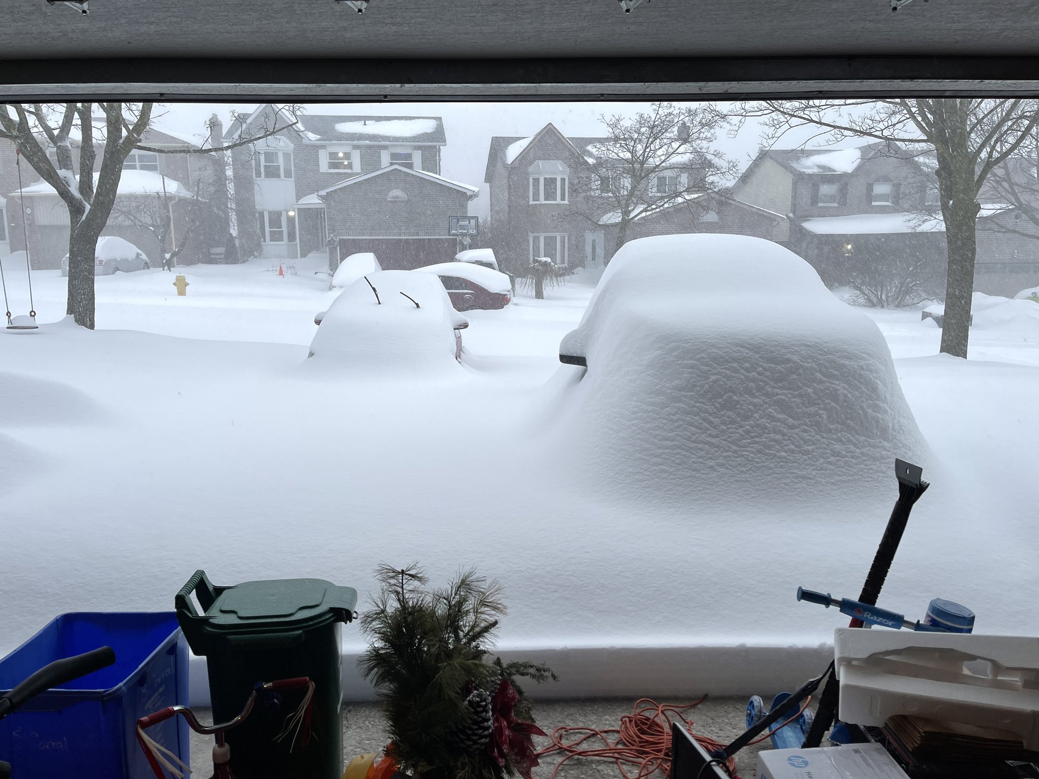 Snow covered driveway