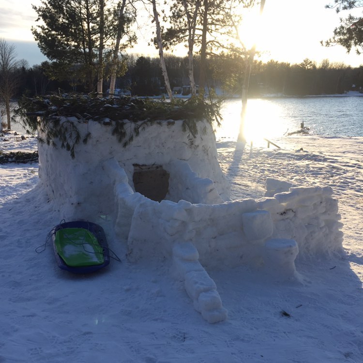A snow fort