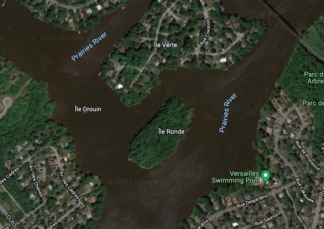 Aerial view of Laval and Ile Ronde