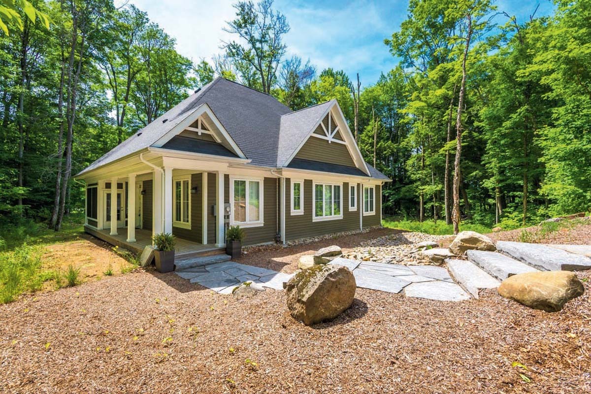 an exterior shot of Philip Preville's inland cottage in Hunstville
