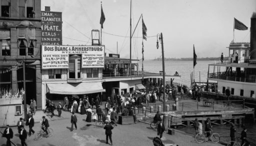 old photo of Boblo Island amusement park and ferry service