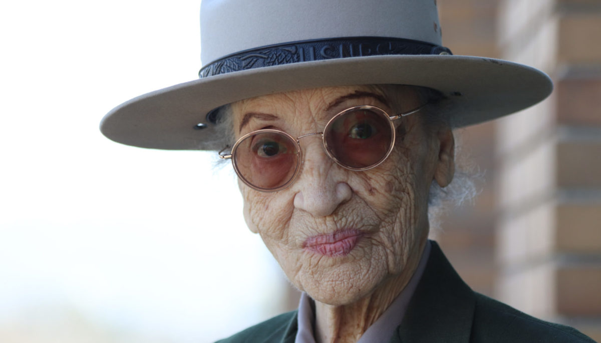 Betty Reid Soskin wearing a ranger hat