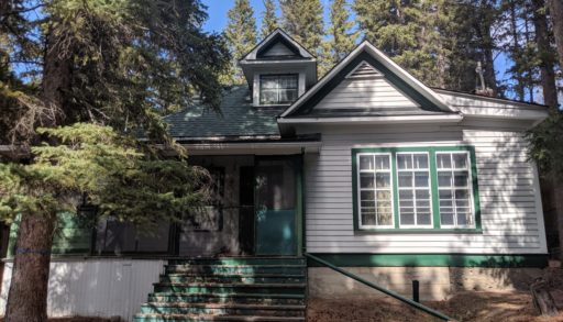 Front of Alberta's First Premier, Alexander Rutherford's Banff Cottage.