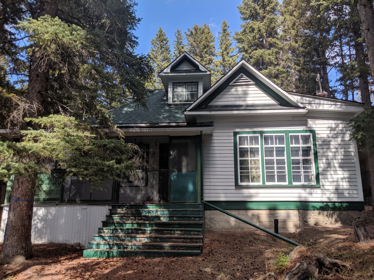 Front of Alberta's First Premier, Alexander Rutherford's Banff Cottage.
