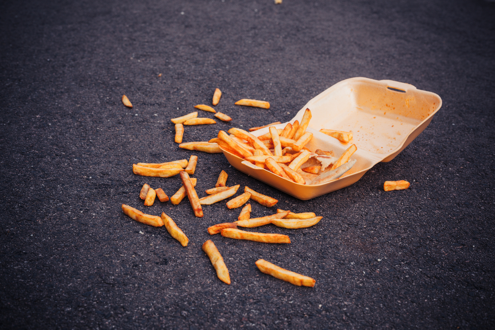 french fries on the ground