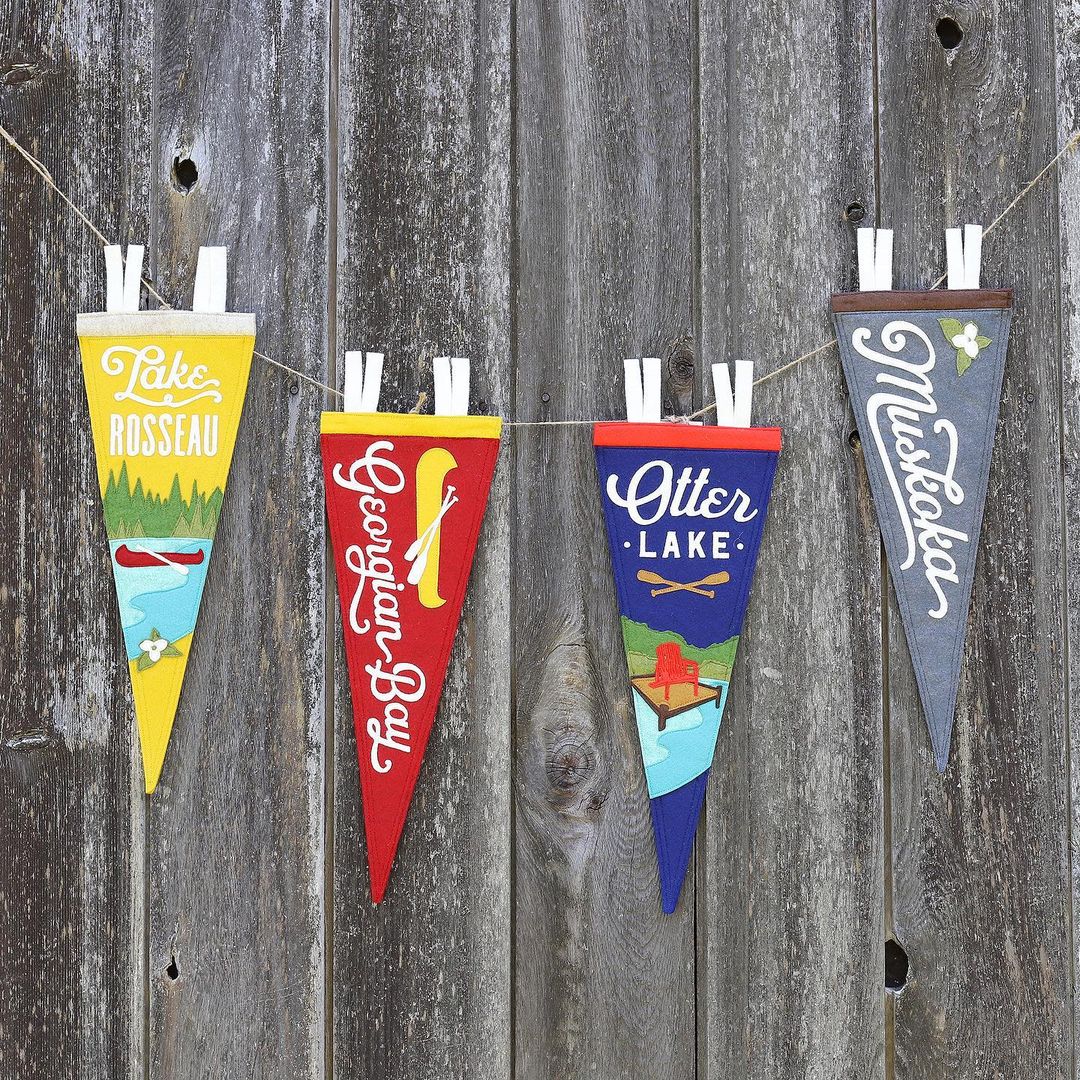 Lake pennants hanging