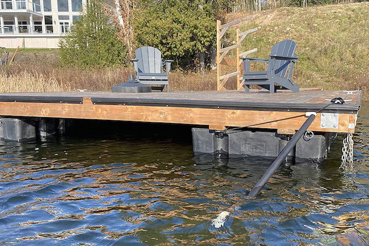 The SpringStick at a dock