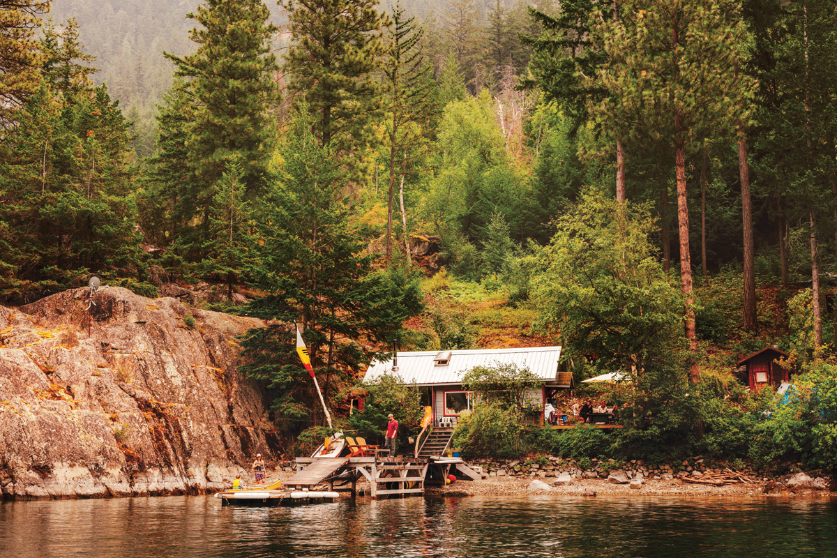 The Anderson Lake cabin pictured from the lake