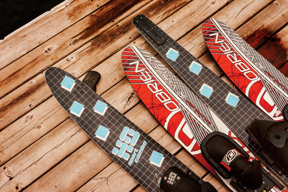 waterskis on a dock