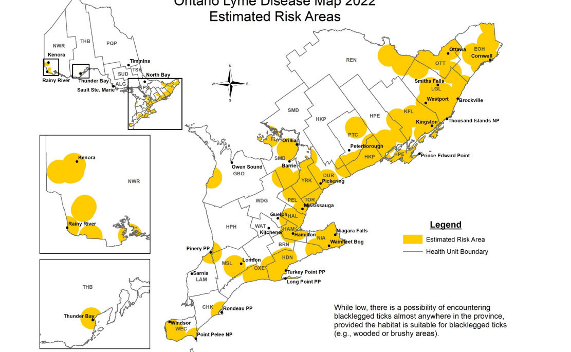 Ontario Lyme Disease Map 2022: Estimated Risk Areas