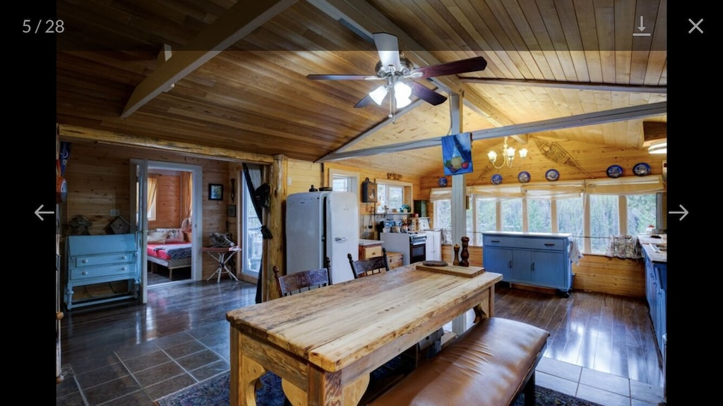 Cottage dining room and kitchen