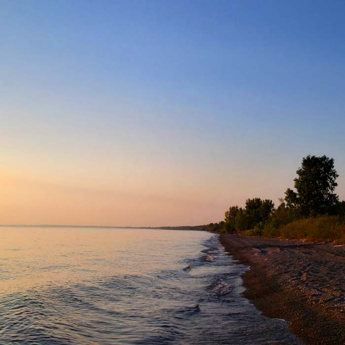 sunset over the shores of lake erie at Point Pelee National Park