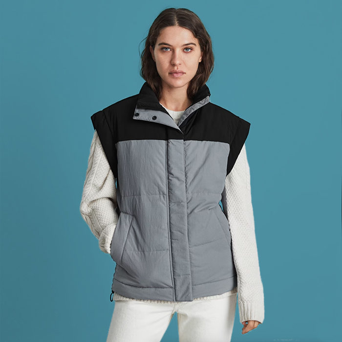 Black and grey winter vest