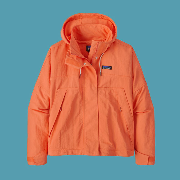 Patagonia orange jacket with hood