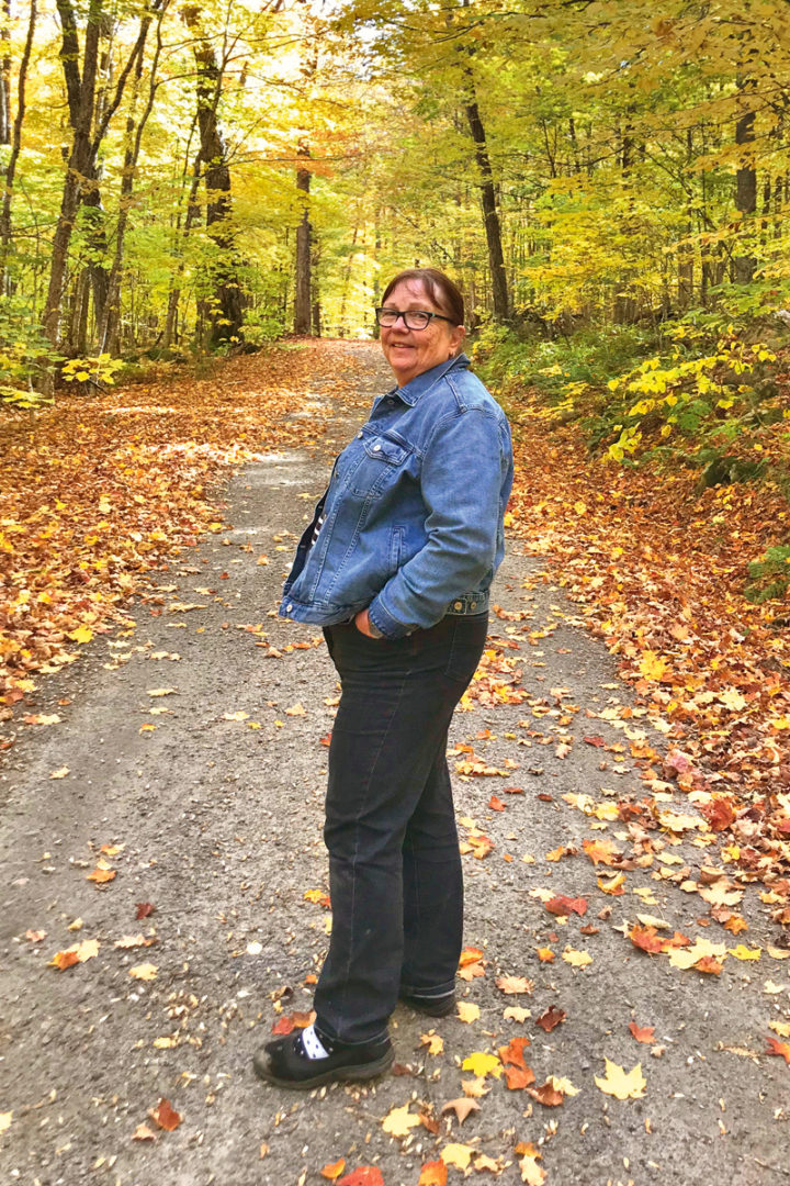 Ellen on her last trip to the cottage, 2020.