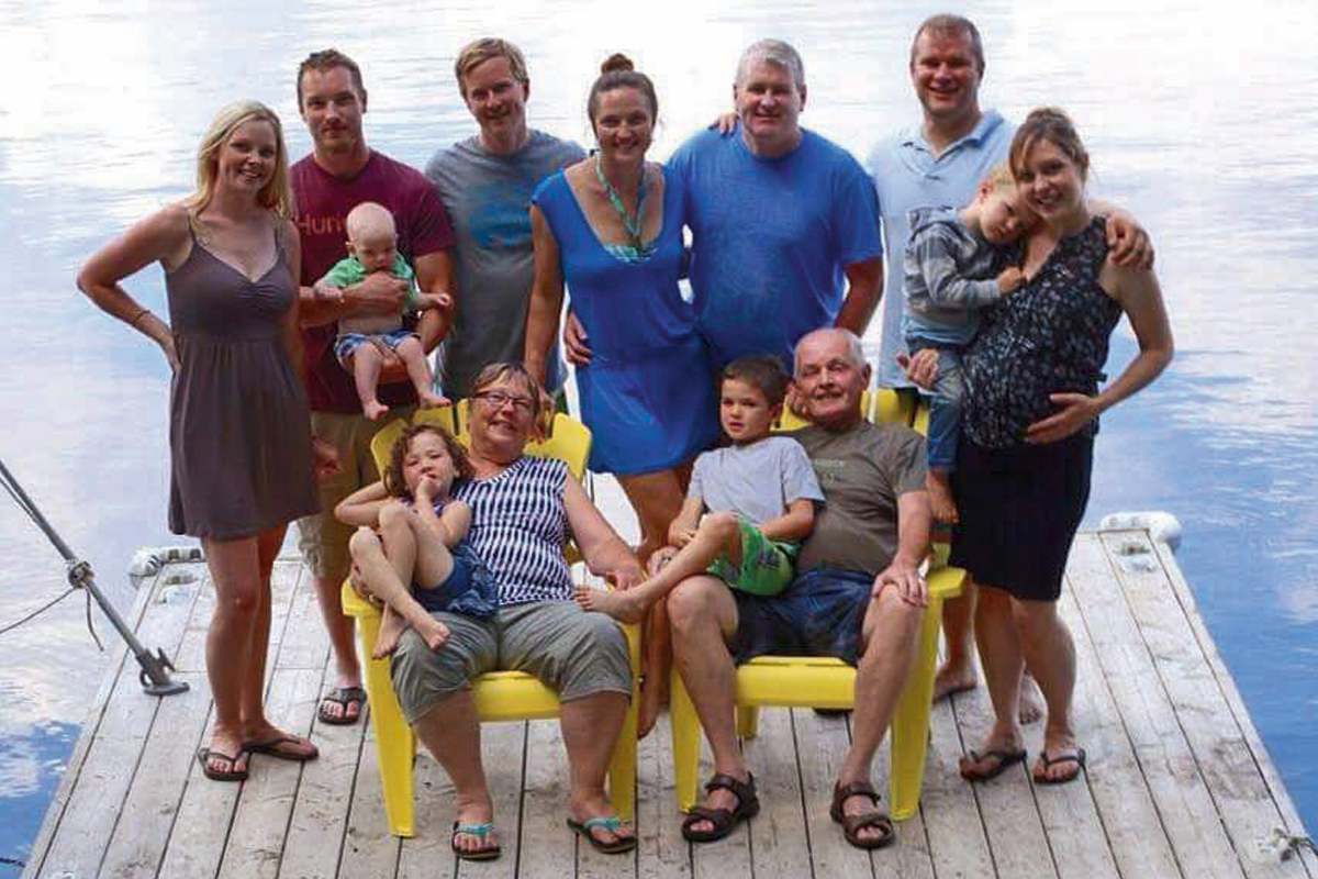Ellen on the dock with her family in 2014.