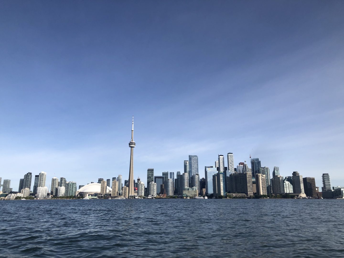 Toronto skyline, pictured from the Toronto Islands.
