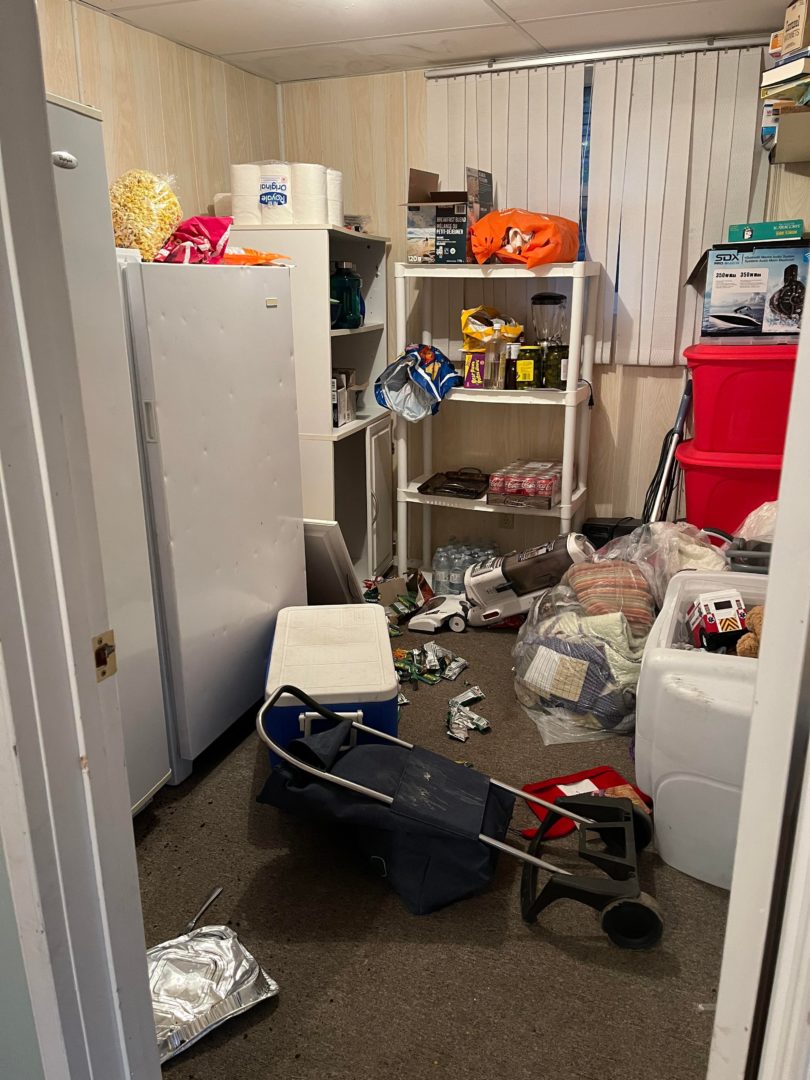 Cottage interior after the bear break-in