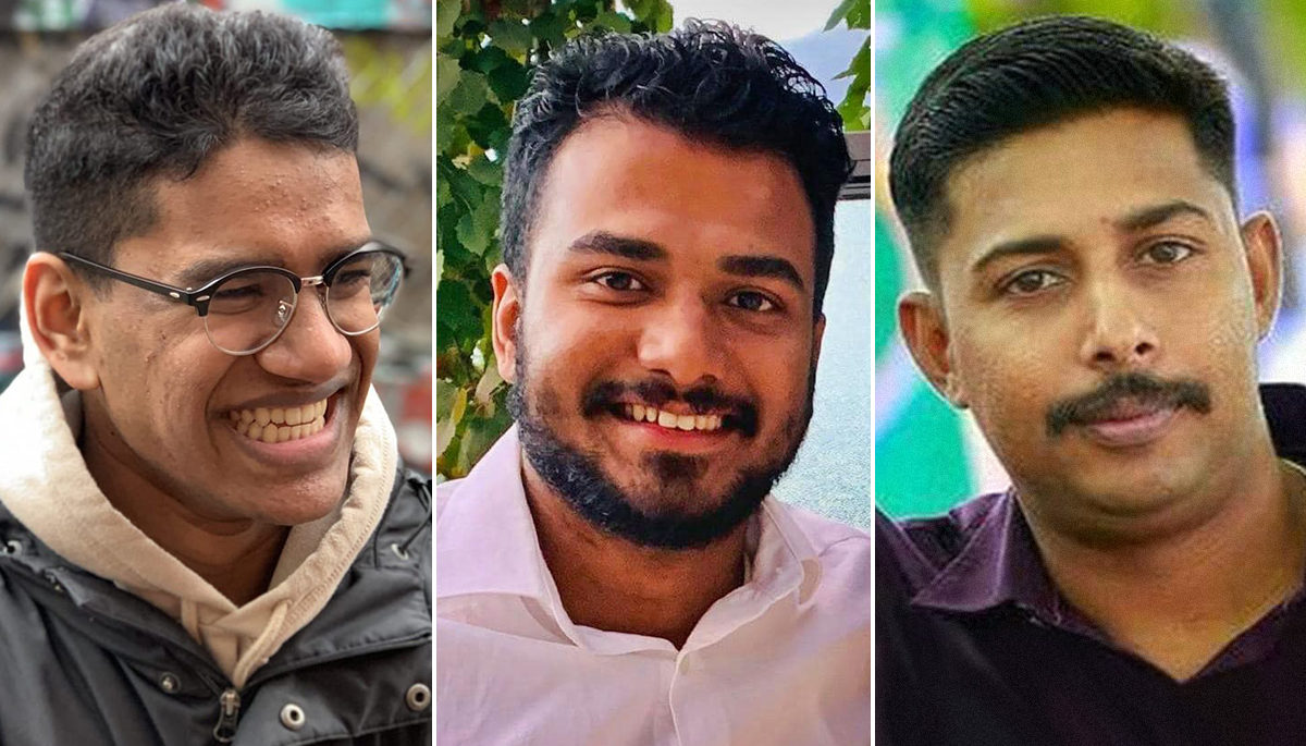 A collage of three men who lost their lives after a boat capsized