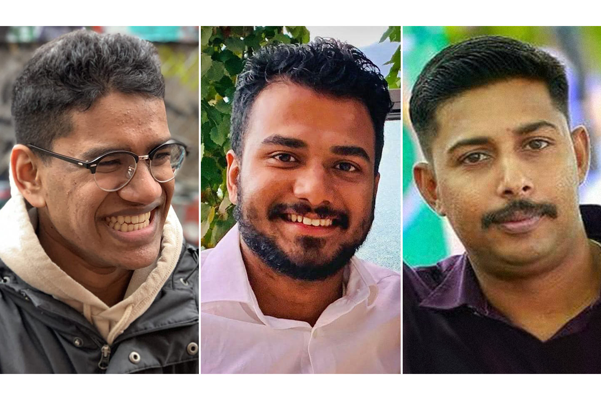 A collage of three men who lost their lives after a boat capsized